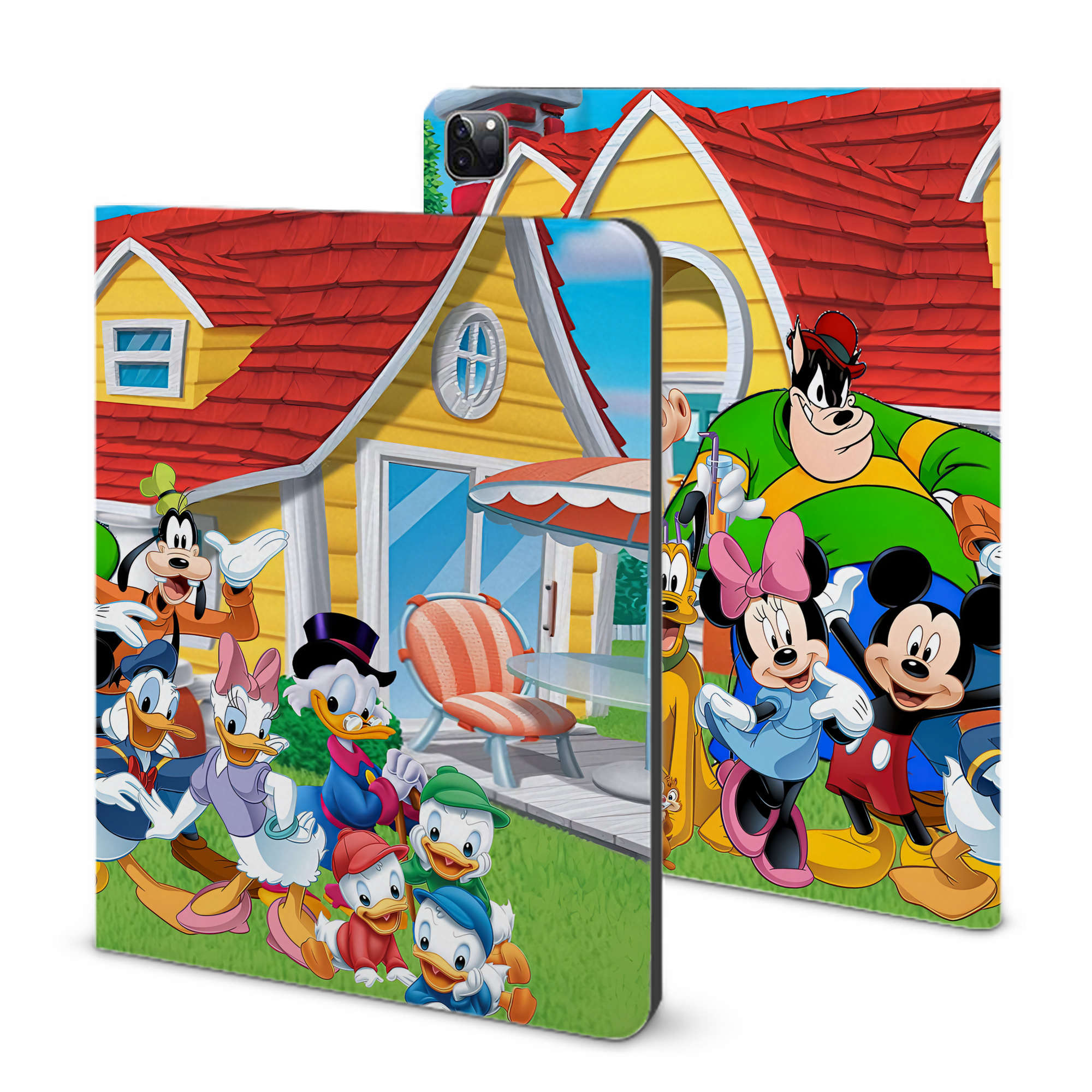 （画像用） ミッキーマウス Mickey Mouse IPad ケース ブック型 PUレザー TPU 耐衝撃 軽量 薄型 ペン収納なし 全面保護 IPad 各モデル対応